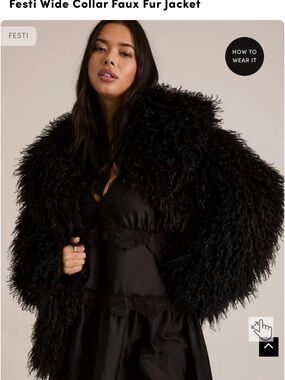 torrid Black Faux Fur Wide Collar Jacket
